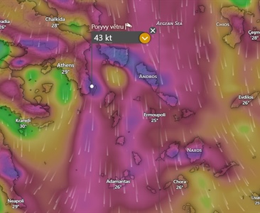 Meltemi zesílí. Návraty do Lavrionu mohou být náročné